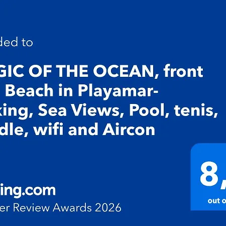 Magic Of The Ocean, Front Line In Playamar-parking, Sea Views, Pool, Tenis, Paddle, Wifi And Aircon * Torremolinos